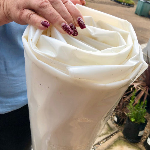 Greenhouse plastic for sale in South Africa – 200 micron UV-stabilised sheet, cut to order for DIY poly tunnels and greenhouses