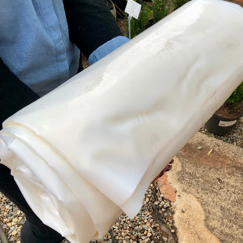 Precut greenhouse plastic roll – 6.8m wide commercial-grade UV plastic for hobby tunnels and vegetable growers