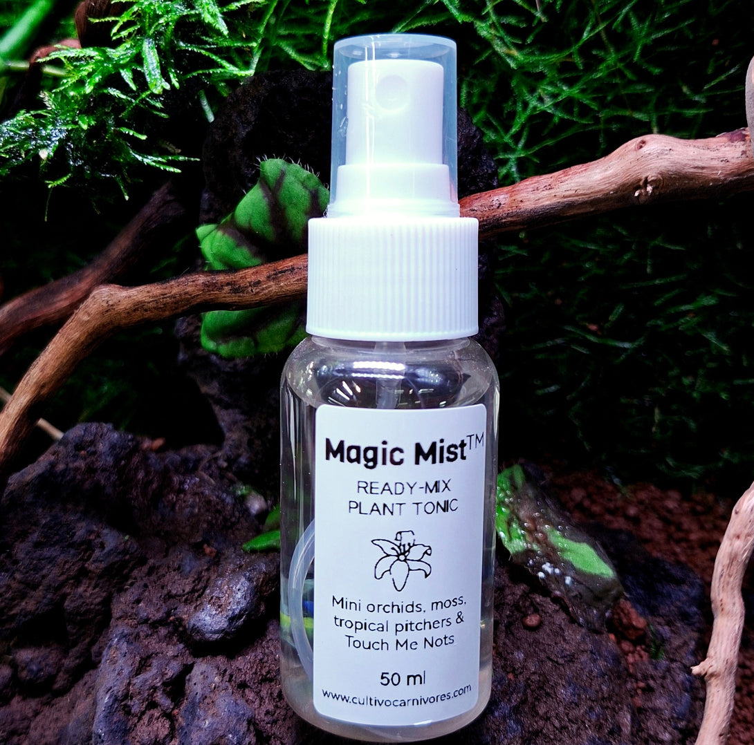 Magic Mist ready-mix plant tonic - 50ml fertiliser spray for terrariums, miniature orchids, tropical pitcher plant nepenthes, live moss and Touch-Me-Nots, South Africa